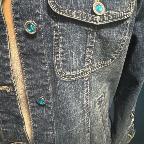 Ethyl Denim Jacket with Embroidered Accents - Picture 5 of 10